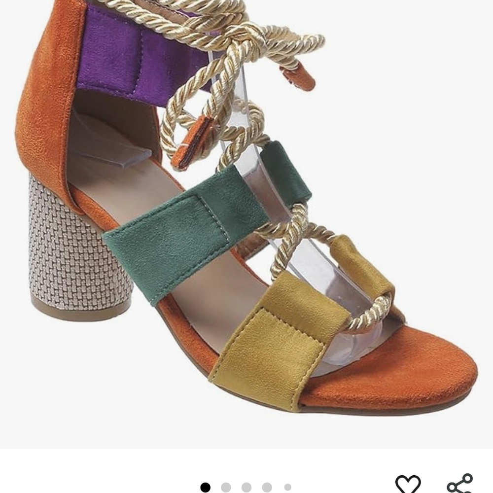 Colorful Women's Block Heel Sandals-Never been worned